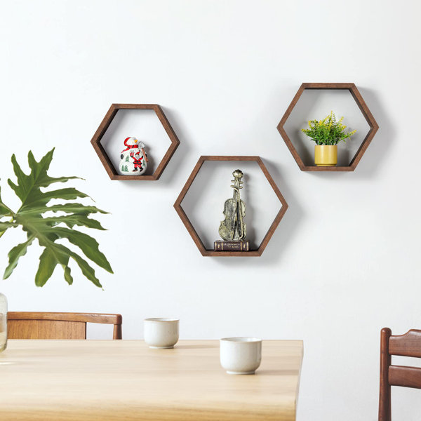 Latitude Run® 3 Piece Hexagon Floating Shelf Wayfair Canada